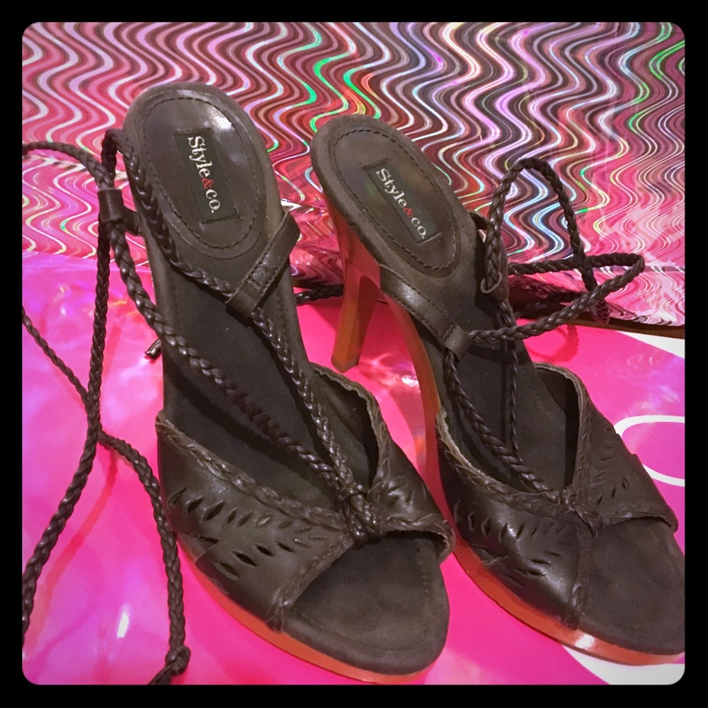 EUC Style & Co. (from Macy’s) brown gladiator style heels